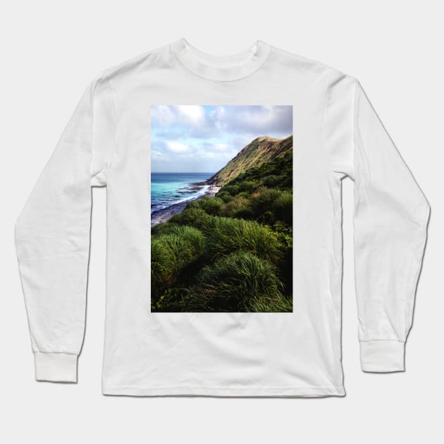 Coastal View, Maquarie Island Long Sleeve T-Shirt by Carole-Anne